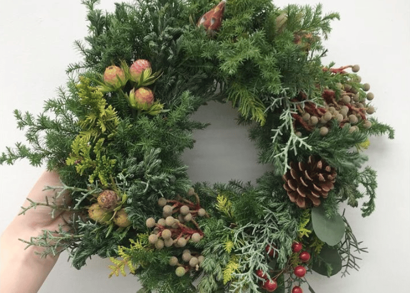 受注生産】フレッシュクリスマスリース/本物の針葉樹で 受注生産】フレッシュクリスマスリース/本物の針葉樹で