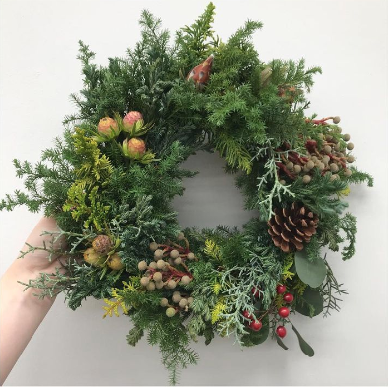 受注生産】フレッシュクリスマスリース/本物の針葉樹で 受注生産】フレッシュクリスマスリース/本物の針葉樹で
