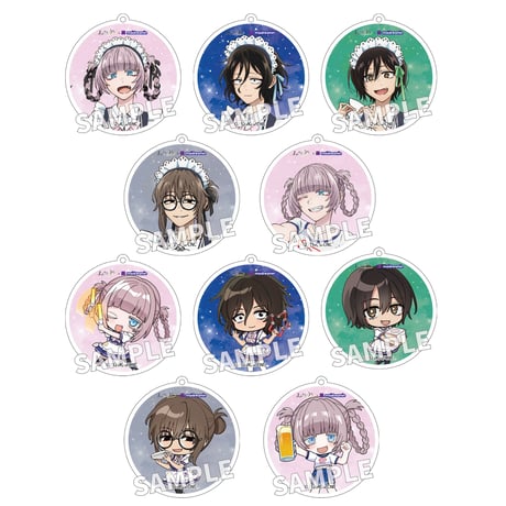 御伽ねこむ　めいどりーみんコラボ限定　アクリルキーホルダー缶バッジコースター MAIDREAMIN OFFICIAL STORE.