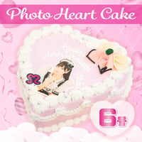 （6号/18cm）Photo Cake『ハート』〈100-003A〉