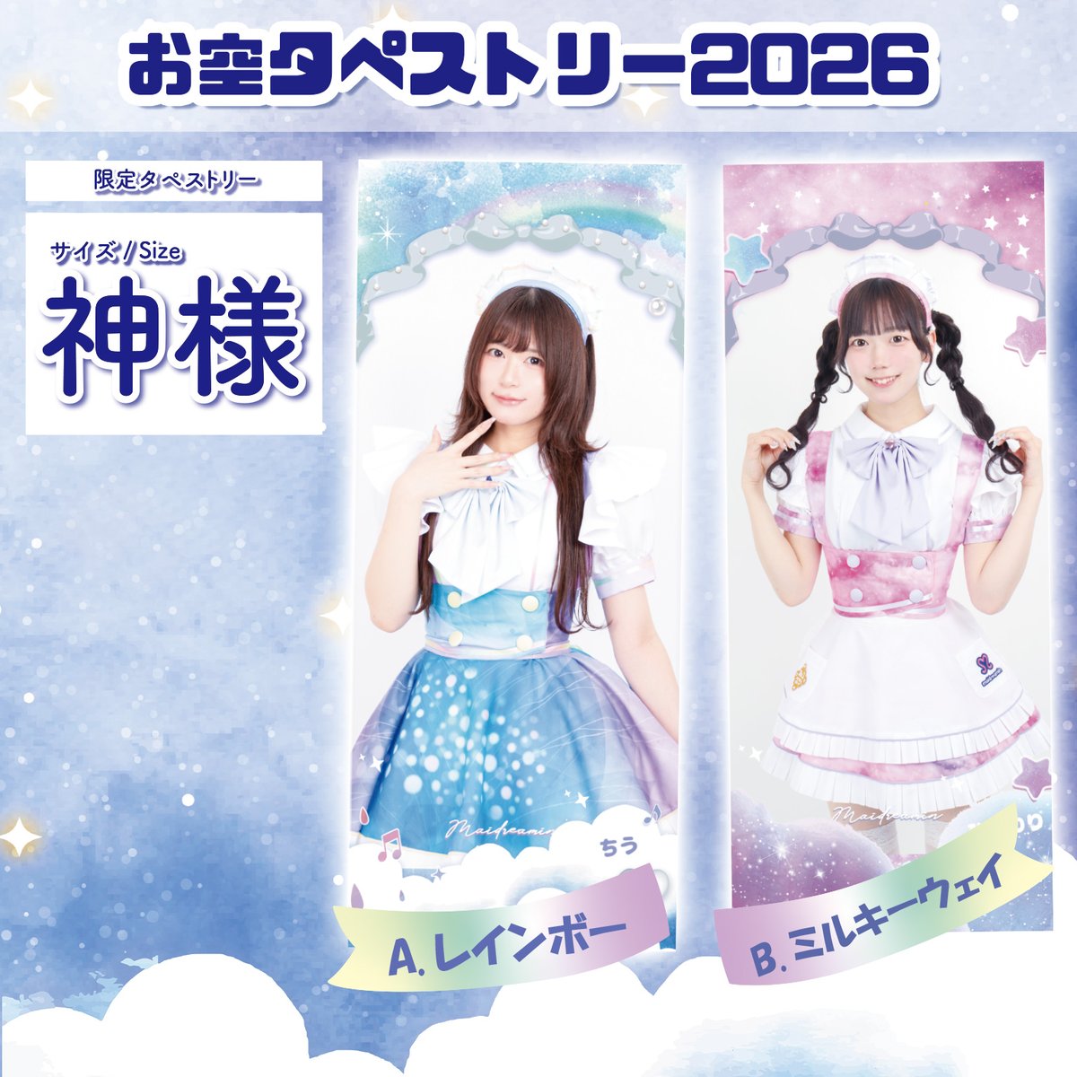 ss55、オーダーメイドページ、お一人様限定 期間限定】（タペキー付き）神様サイズタペストリー『お空』〈100-001B