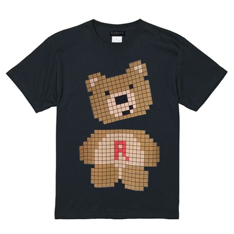 RARETE (ラルテ)  テディベア pixel ブラック  Tシャツ