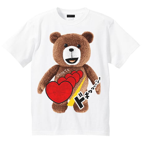 RARETE (ラルテ)   テディベア ハート ドキゥゥゥーン！  Tシャツ ホワイト