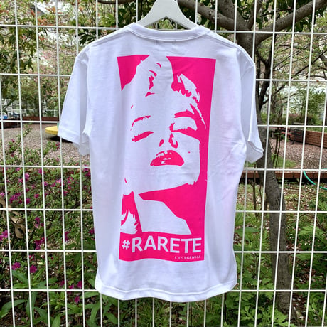RARETE (ラルテ)  マリリンモンロー 蛍光 ピンク  Tシャツ ホワイト