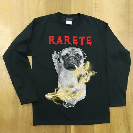RARETE (ラルテ)  DOG イナズマ 犬 Pag パグ ファック ブラック  長袖Tシャツ