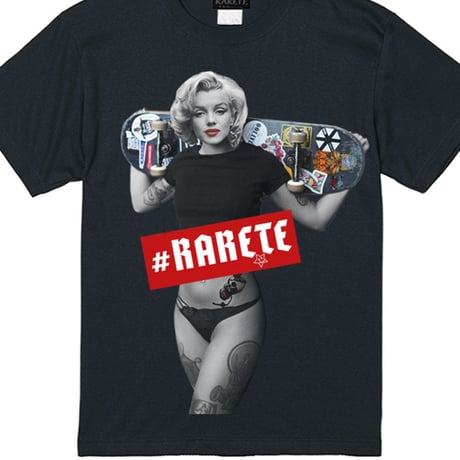 RARETE (ラルテ)    マリリンモンロー スケートボード BOXロゴ　Tシャツ  ブラック