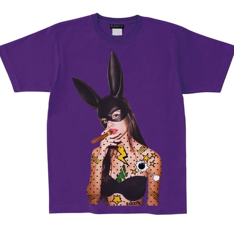 RARETE (ラルテ)    バニー 葉巻 アメコミ　Tシャツ  パープル