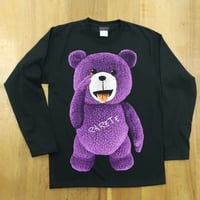 RARETE (ラルテ) テディベア あっかんベー！【紫色】ブラック  長袖Tシャツ