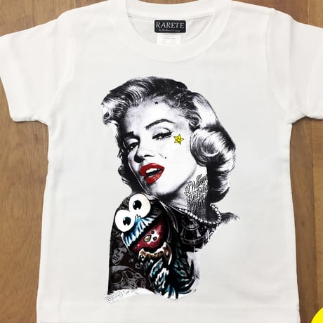 RARETE (ラルテ) マリリン モンロー クッキーモンスター  Tシャツ ホワイト 星柄 star （Kids）