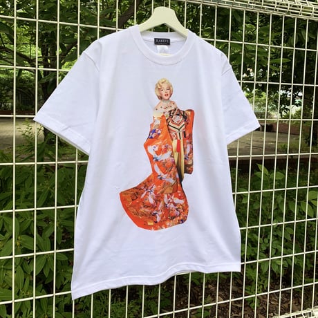 RARETE (ラルテ)   マリリンモンロー 着物 花魁 和装  Tシャツ ホワイト  星柄 star