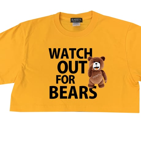 RARETE (ラルテ)  WATCH   OUT FOR  BEARS  Tシャツ Short レディース ゴールドイエロー