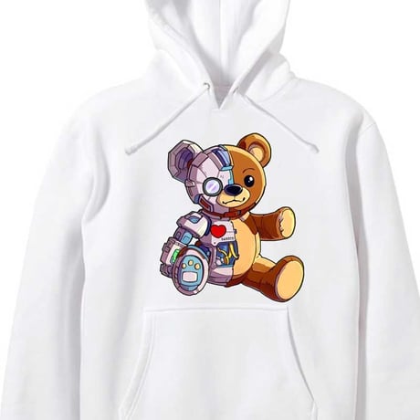 RARETE (ラルテ) Teddy bear ロボ メカ  パーカー ホワイト