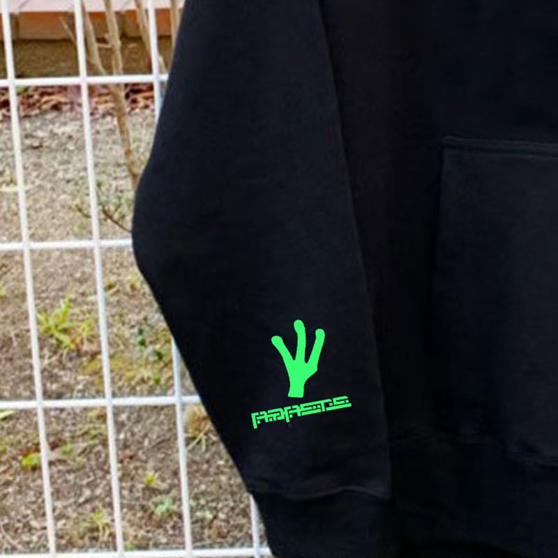 RARETE (ラルテ) グレイ ネオン グリーン パーカー ブラック | Rarete