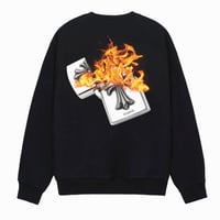 RARETE (ラルテ)  バックプリント Zippoライター 炎 トレーナー