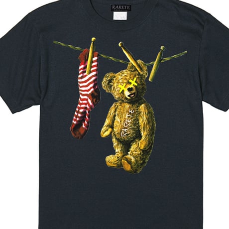 RARETE (ラルテ)  洗濯された！ テディベア  Tシャツ ブラック