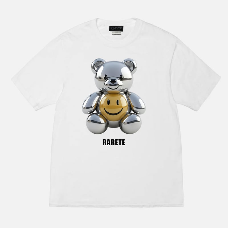 RARETE (ラルテ) テディベア シルバー 3D スマイル Tシャツ | Rarete