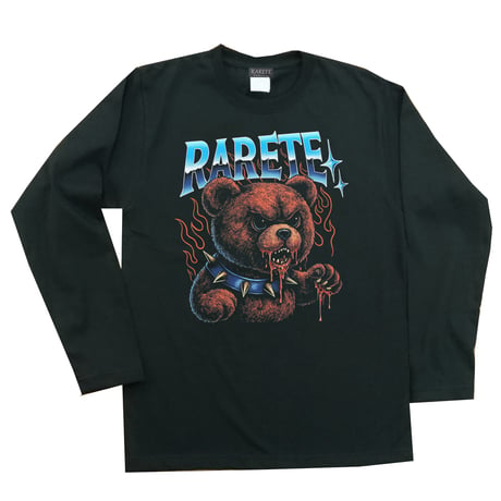 RARETE (ラルテ) Teddy bear 首輪 炎 Tシャツ ロンT ロングスリーブ