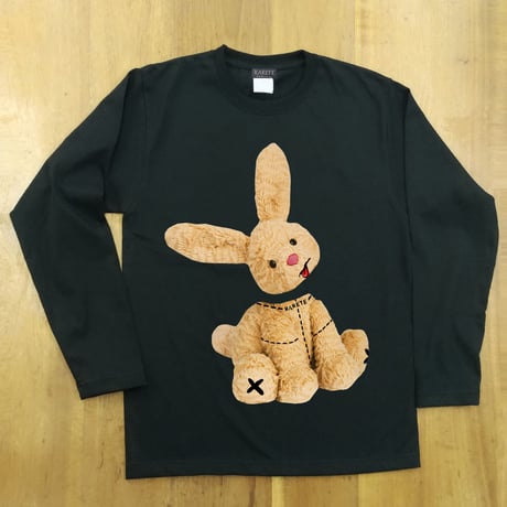 RARETE (ラルテ)  ウサギ も 首取れた！ 長袖Tシャツ ブラック