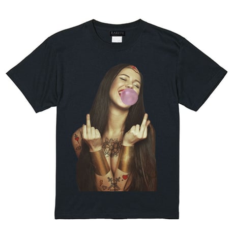 RARETE (ラルテ)    hero girl  tattoo  Tシャツ ブラック