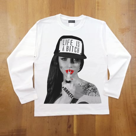 RARETE (ラルテ) LIFE IS ABXXXX  ホワイト  長袖Tシャツ