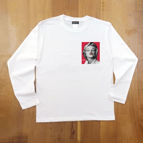 RARETE (ラルテ)  マリリンモンロー キス   バックプリント  ホワイト  長袖Tシャツ