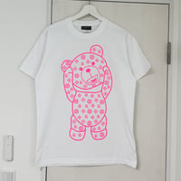 RARETE (ラルテ) テディベア Teddy bear モノグラム Tシャツ ネオンピンク 蛍光ピンク