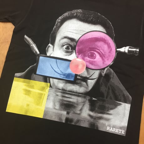 RARETE (ラルテ)    ダリ カラフル コラージ　Tシャツ  ブラック   星柄 star