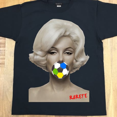 RARETE (ラルテ)   マリリンモンロー サッカー ボール  Tシャツ  ブラック 星柄 star