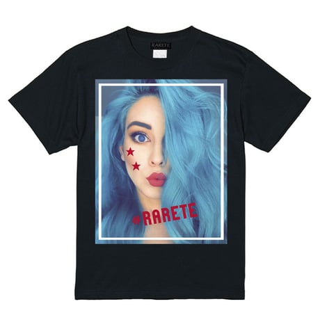 RARETE (ラルテ)  blue hair GIRL  Tシャツ ブラック