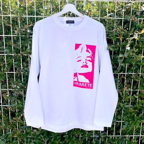 RARETE (ラルテ)  マリリンモンロー 蛍光 ピンク  ホワイト  長袖Tシャツ