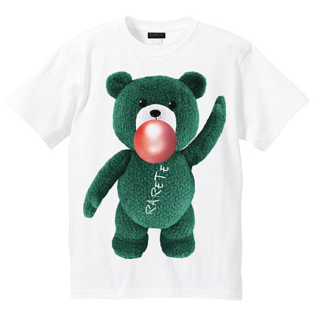 RARETE (ラルテ)   テディベア ガム  緑色  Tシャツ ホワイト