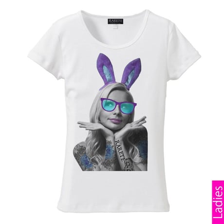 RARETE (ラルテ)   バニー タトゥー サングラス  Tシャツ  ホワイト  星柄 star (レディース）