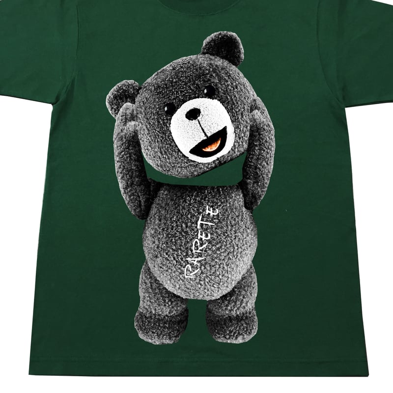 RARETE (ラルテ) テディベア 首とれた！ Tシャツ フォレストグリーン 星