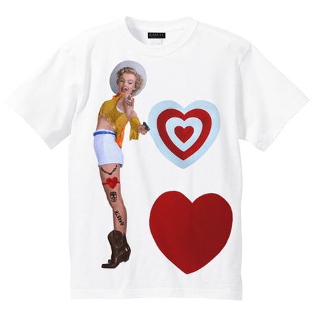 RARETE (ラルテ)    マリリンモンロー ハート カウボーイ　Tシャツ  ホワイト