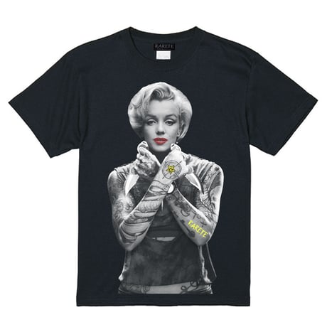 RARETE (ラルテ)    マリリンモンロー ナイフ tattoo  Tシャツ ブラック
