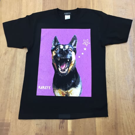 RARETE (ラルテ)    シェパード 吠える！  Tシャツ ブラック   星柄 star