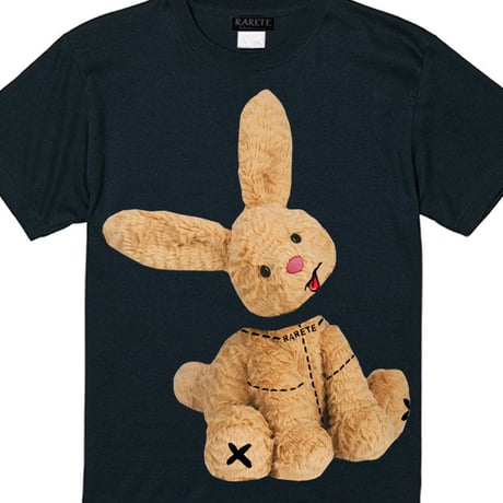 RARETE (ラルテ)  ウサギ も 首取れた！  ブラック  Tシャツ
