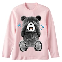 RARETE (ラルテ) 泣いちゃった! 【グレイ】テディベア  ライトピンク  長袖Tシャツ
