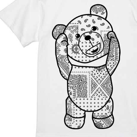 RARETE (ラルテ) テディベア バンダナ ホワイト  Tシャツ