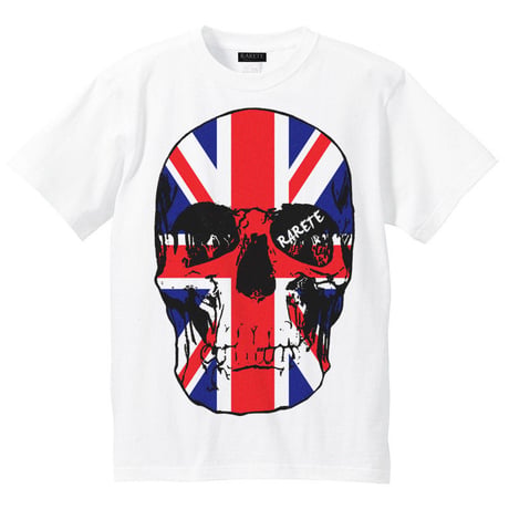 RARETE (ラルテ)   ドクロ スカル イギリス国旗   Tシャツ ホワイト