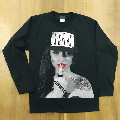 RARETE (ラルテ) LIFE IS ABXXXX  ブラック  長袖Tシャツ