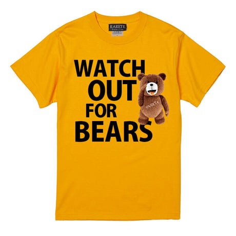 RARETE (ラルテ)  WATCH OUT FOR BEARS Tシャツ ゴールドイエロー