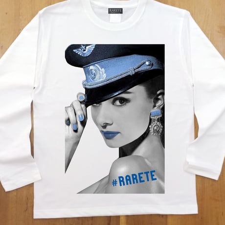 RARETE (ラルテ) Hepburn ブルー   ホワイト  長袖Tシャツ