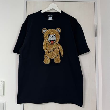RARETE (ラルテ) テディベア あっかんベー ラインストーン Tシャツ