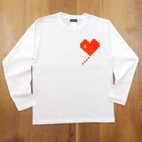 RARETE (ラルテ) heart Pixel 長袖Tシャツ  ホワイト