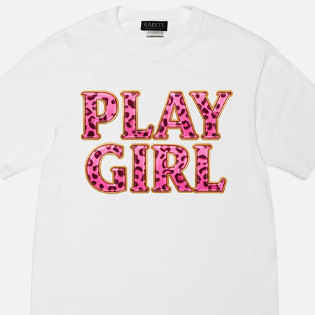 RARETE (ラルテ) PLAY GIRL ヒョウ柄 ピンク Tシャツ