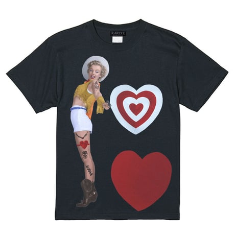 RARETE (ラルテ)    マリリンモンロー ハート カウボーイ　Tシャツ  ブラック