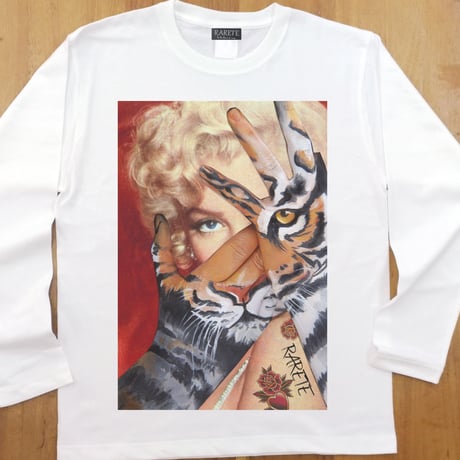 RARETE (ラルテ) マリリンモンロー トラ  ホワイト  長袖Tシャツ