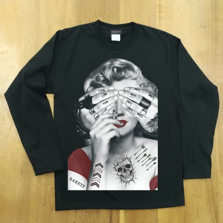 RARETE (ラルテ) マリリンモンロー 目隠し  ブラック  長袖Tシャツ