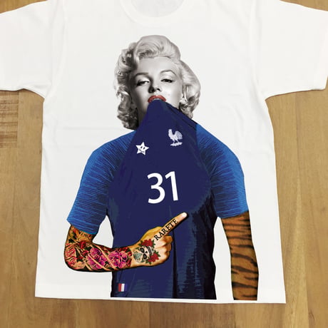 RARETE (ラルテ)    マリリンモンロー トラ フランス  Tシャツ ホワイト   星柄 star